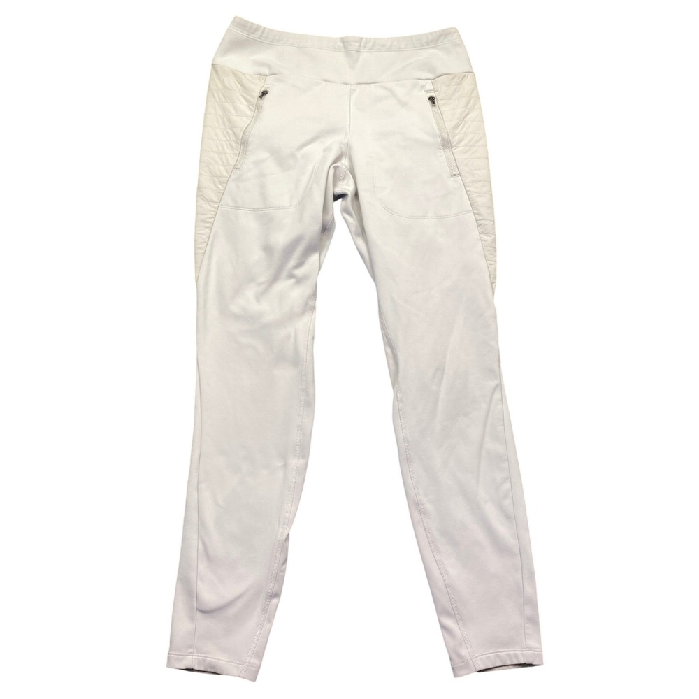 Athleta Peak Hybrid Fleece Tight‎ Cream Quilted Fleece Lined Leggings Womens M